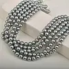 7A+ Pérolas de Vidro Cinza Soltas 3-14mm Simuladas Multi-Cinza Feito à Mão DIY Colar Pulseira Produto Semi-Acabado