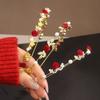 Novo Item Faixa de Cabelo de Luxo Rosa Pressão Estilo Mori para Mulheres Linda Flor de Pérola Fina Faixa de Cabeça Antiga Cheongsam Acessório de Cabeça para Noivas