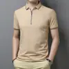 Camisa polo de verano para hombre con cremallera y solapa camiseta de manga corta de color liso para hombre moda casual camiseta de manga media al por mayor