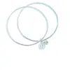 Pulsera de Campana de Bobina de Doble Anillo para Mujer, Plata Pura 9999, Superficie Lisa, Estilo Coreano de Moda, Nueva Pulsera Simple al por Mayor