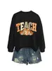 Amazon Wish moda de comercio exterior transfronterizo sudadera casual técnica con lazo de calabaza para mujer en stock