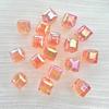 Cuentas cuadradas pequeñas galvanizadas de color UV, 8 colores sólidos transparentes, para pulseras, collares y pendientes de cuentas de verano, accesorios de joyería.