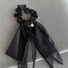 Diadema de Encaje con Lazo Elegante de Gama Alta Goma para Cabello con Perlas Diadema de Tela para Cola de Caballo Diadema Diadema para Mujeres