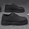 Nuevos Zapatos de Hombre para Verano 2026 Casual Retro Suela Gruesa Aumentadores de Altura Zapatos Derby Estilo Británico Formal Negros para Pies Anchos Zapatos de Moda
