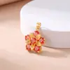Colar Pulseira Pingente Cruz Colorida Flor DIY Acessórios de Joia Estilo Fresco Luxo Leve Acessórios de Cobre Banhado a Ouro para Mulheres