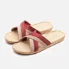 Pantuflas de Masaje Pantuflas de Lino Verano para Mujer Interior Hogar Zapatos de Hombre Pareja Antideslizante Tela para el Hogar Verano