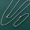 Joias de Comércio Exterior Conjunto de Colar e Pulseira Corrente Cruzada 3mm Banhado a Ouro Prata 925 Corrente O em Estoque 40-75cm Temu