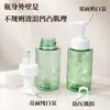 Frasco dispensador de pressão para mousse de viagem portátil com 42 dentes, 300ml verde claro com padrão ondulado PET à prova de vazamento para espuma, atacado
