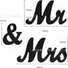 Amazon MR & MRS adornos de letras de madera en inglés decoración del hogar tridimensional accesorios de boda europeos pancarta decoraciones de mesa