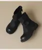 Botines Blancos para Mujer 2026 Primavera Otoño Nuevos Botas de Tacón Cuadrado Estilo Británico Botas Vaqueras Botas de Jinete Suela Gruesa Botas Martin