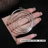 Pendientes de Aro de Plata S925 Sexy Círculo Aro para Oreja Personalidad Exagerada Versátil Elegante Simple Pendientes Estilo Ins Modernos