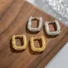 Pendientes Plisados de Textura Lava de Elipse Geométrica Diseño para Niñas Sentido Dulce Fresco Único Estilo Frío Simple Estilo Coreano Cierres de Pendientes