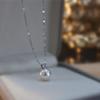 925 prata natural colar de pérolas de água doce estilo princesa americano 14kgf único zircão colar de pérolas Shijia Pearl