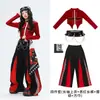 Roupa de dança jazz para meninas, estilo hip-hop, top de manga longa, legal e estiloso, conjunto de fantasia infantil para apresentação de dança JAZZ