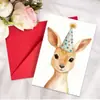 Set de Envelopes para Tarjetas de Felicitación Creativas Transfronterizas, Tarjetas de Cumpleaños con Mensajes de Animales Lindos, Tarjetas Hechas a Mano, Tarjetas de Felicitación
