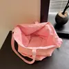 Bolsa de Lona a Cuadros Estilo Universitario para Mujer 2026 Nueva Doble Cara Gran Capacidad Bolsa de Viaje Casual Bolso de Hombro para Clase