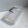 Caja de almacenamiento transparente de escritorio, cuadrada, portátil, con tapa y botón, ideal para refrigerios en el dormitorio.