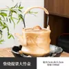 Bule de cerâmica de grande capacidade, bule de cozimento a lenha com alça, fogareiro para chá ao ar livre, aquecedor de chá, chaleira única para ferver água