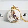 Reloj de Bolsillo de Caballo Pintado Color Oro, Reloj de Bolsillo Clásico Nostálgico con Patrón, Se Puede Imprimir para Regalo, Reloj de Cuarzo para Hombres y Mujeres, Venta al por Mayor de Fábrica
