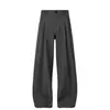 Calça Casual Masculina de Corte Reto Amplo, Linha A, com Duas Pregas, Estilo Old Money, Limpa, para Primavera e Outono