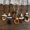Collar ovalado de resina estilo étnico, lujo ligero con un toque de alta gama, cadena para suéter de moda vintage, collar de diseño nicho para mujer