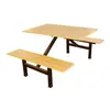 Juego de Mesa y Sillas para Comedor Escolar y de Empresa Personalizado, Mesa y Sillas Integradas Fijas de Múltiples Asientos para Estudiantes y Empleados, Comercio Internacional