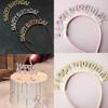 Venta al por mayor feliz cumpleaños diamante cristal diamante diadema fiesta fiesta lentejuelas láser brillante anillo para el cabello sombrero de cumpleaños