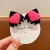 Presilha de Gato com Orelha para Arranhar Cabelo Infantil, Presilha Fofa de Feijão Aveludado para Cabelo, Presilha de Franja para Bebê Princesa, Não Machuca o Cabelo Acessórios de Cabelo