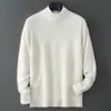 Suéter de Lana de Punto Grueso Sin Costuras Bai Cai Rong para Hombre Temporada Otoño/Invierno Cuello Semi Alto Holgado Jersey de Punto Suéter Base