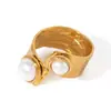 Anel de Banda Larga Simples Lele Jewelry, Moderno e Elegante, Anel Aberto Minimalista para o Dedo Indicador com um Toque de Luxo Leve, Popular na Europa e América