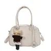 Bolsa tote estilo retrô coreano com losangos de diamante bordada a linha bolsa de ombro casual de nicho bolsa de corrente de alta moda para o dia a dia sob o braço ombro único