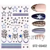 FULL BEAUTY Adesivos de Arte para Unhas Transfronteiriços Desenho Animado Geométrico Pentagrama Vermelho Triângulo Ponto Espiral Padrão Adesivos para Unhas