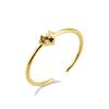 Anel Estilo Coreano Estilo Coreano Distintivo de Prata S925 para Amor Diamante Zircônia Redondo Anel Ajustável Joia Clássica da Moda