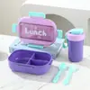Lonchera Térmica de Acero Inoxidable 304 para Estudiantes de Primaria para Ir a la Escuela, Lonchera Estudiantil Infantil con Compartimentos y Vajilla