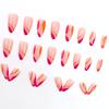 Comércio exterior Europeu e Americano Moda Ripple Temperamento Peças de Manicure Rosa Vermelho Listras Irregulares Nicho Amêndoa Desgaste Armadura