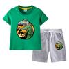Traje de verano para niños 2023, nuevo bebé, pantalones cortos holgados de manga corta, conjunto de dos piezas, dinosaurio para niños, moda de verano