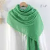 Bufanda de Algodón y Lino Plisada de Color Sólido de Venta Caliente Transfronteriza, Pañuelo de Cabeza Malayo Multicolor Arrugado de Moda con Flecos para Mujer