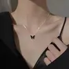 Novo Colar Borboleta Preta Feminino Exquisito Nicho Corrente Sorte Temperamento Pingente 2023 Presente para Namorada
