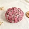 Boina fofa estilo retrô para afinar o rosto, boné tipo newsboy doce versátil estilo japonês, boné artístico fresco único para mulheres