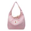 2025 Nuevo Bolso de Hombro de Moda Otoñal con Lazo Bolso Tote a Cuadros para la Escuela y el Trabajo Bolso de Compras de Gran Capacidad