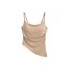 Colete feminino europeu e americano, nicho doce, cool, spice girl, com bojo lateral inclinado, plissado, slim fit, sexy, com fundo curto, estilo sling