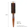 Peine de cerdas de madera Hemuk para mujeres, para alisar el cabello, crear volumen, peine de rodillo con anillo de goma antideslizante, peine de madera maciza para rizar