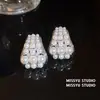 ¡Lágrimas de Sirena Aurora! Aretes Cuadrados de Circonita y Perla, Aretes de Lujo Ligero de Gama Alta, Aretes de Moda para Mujer