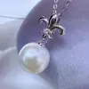 Accesorios de Perlas DIY Plata de Ley S925 Base Vacía Moda y Único Diseño de Flor de Iris Colgante Dulce y Versátil
