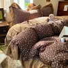 2026 Novo Conjunto de Roupa de Cama de Renda Franzida Conjunto de Quatro Peças Estilo INS Coração Girly Francês Capa de Edredom Lençol Conjunto de Três Peças para Estudantes