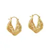 Pendientes Huecos de Diseño de Nicho con Forma de U Retorcida Incrustados con Circonita y Patrón Retorcido, Pendientes de Lujo Ligero Exquisitos Elegantes de Gama Alta