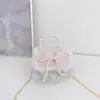 Bolso de Hombro de Niña con Lazo Dulce y Lindo, Elegante Mini Bolso de Mano con Lentejuelas y Perlas para Bebé, Bolso de Cadena para Niños