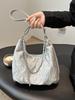 Bolsa de grande capacidade feminina 2024 Nova moda Coreia do Sul Bolsa de ombro para todos os jogos Bolsa transversal Bolsa de classe de estudante