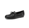 Sapatos Pequenos de Couro com Cadarço Estilo Britânico Couro Lavado 2026 Mocassins Planos Antiderrapantes Bico Redondo Couro Genuíno Corte Profundo Sapatos Individuais para Mulheres