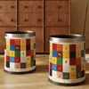 Cubo de Basura de Cuero Maillard 2025 Nuevo Hogar Sala de Estar Gran Capacidad Cubo Sanitario Dormitorio Cubo de Basura Avanzado de Lujo Ligero